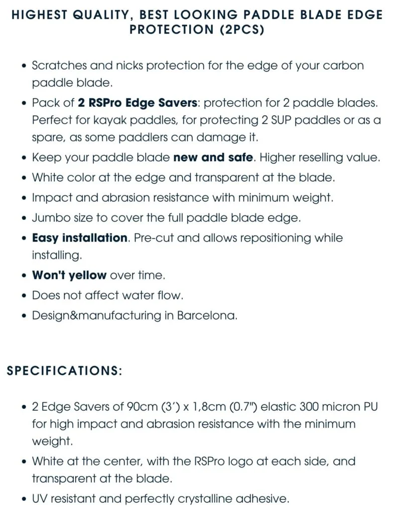 מגן משוט לסאפ Rs Pro Edge Saver