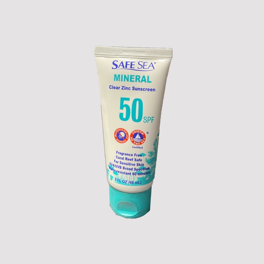 קרם הגנה לפנים זינק שקוף ומעקיצות מדוזות Safe Sea Mineral 50SPF